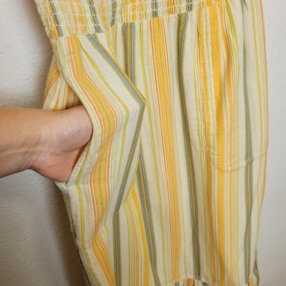 PRANA California Dreaming Maxi Dress In Golden Hour Stripe Pockets Cotton Sz XS - Picture 8 of 12